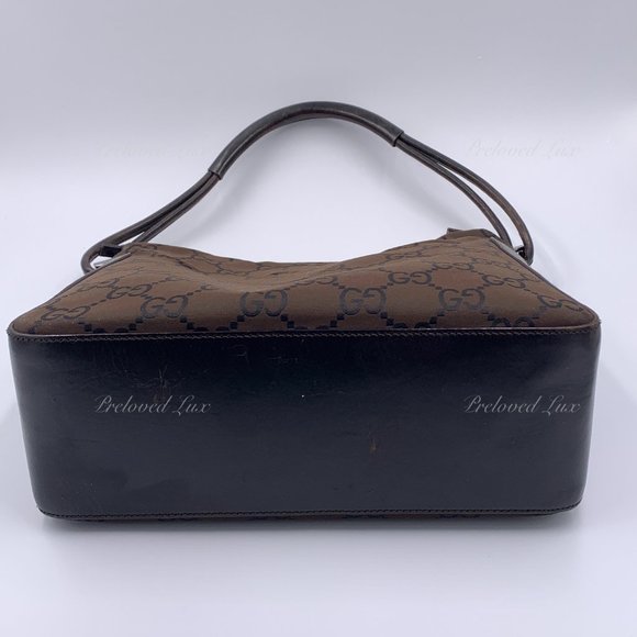 Authentic Gucci Monogram Dark Brown Shoulder Bag - Picture 6 of 15